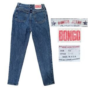 90s Bongo Jeans By Gene Montesano High Waisted Tapered Leg Size 3 Vintage